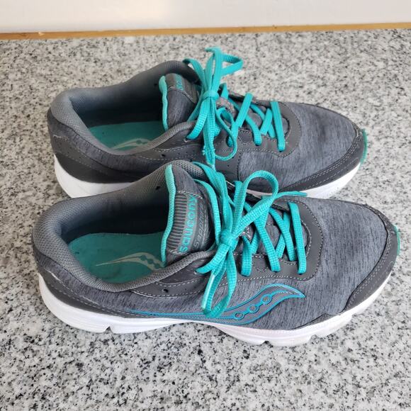 Saucony Womens Sapphire S15220-10 Road‎ Running Shoes Sz 8 Gray Turqouise Hiking - Picture 3 of 12